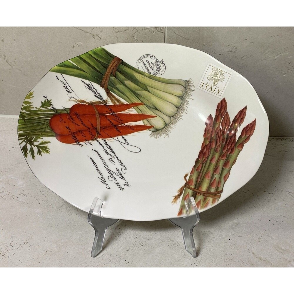 Effetti d’Arte Italy Oval Serving Platter 14.5” Vegetable Tuscan Farmhouse Decor